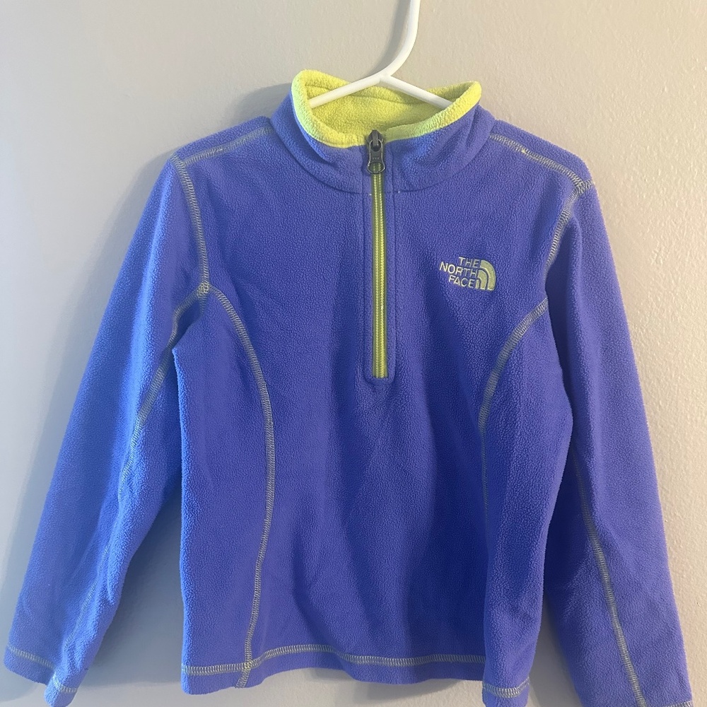 North Face blue fleece half-zip sweater kids